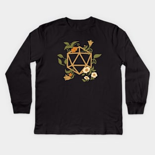 Cottagecore Druid D20 Dice Tabletop RPG Kids Long Sleeve T-Shirt